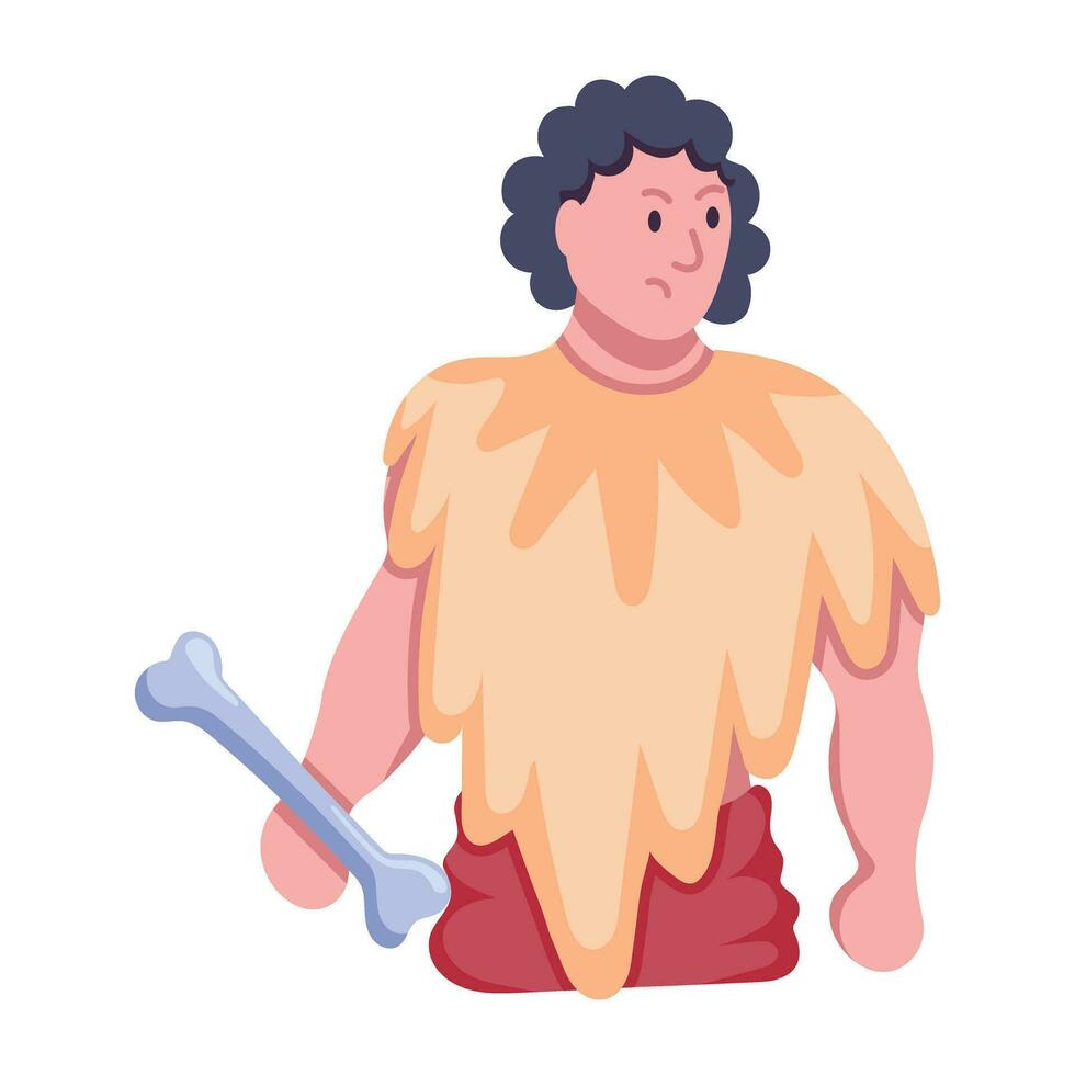 Trendy Prehistoric Man vector