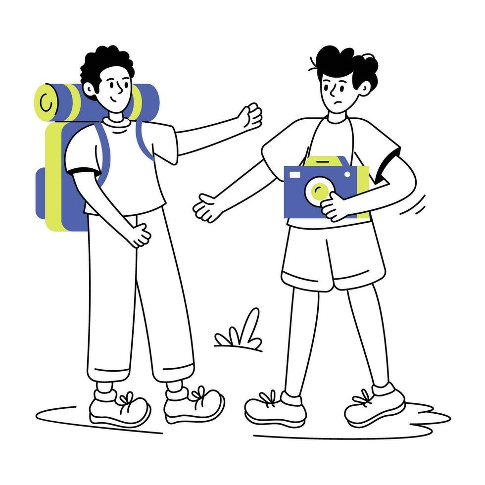 Trendy Travel Friends vector