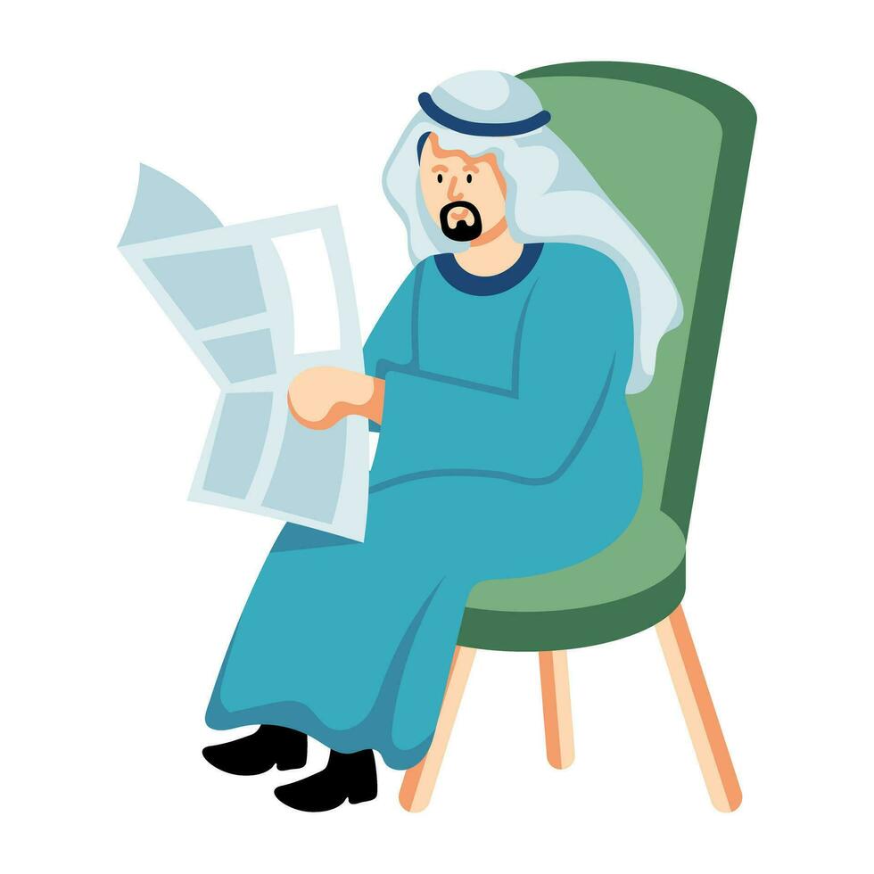 Trendy Reading Newspaper vector