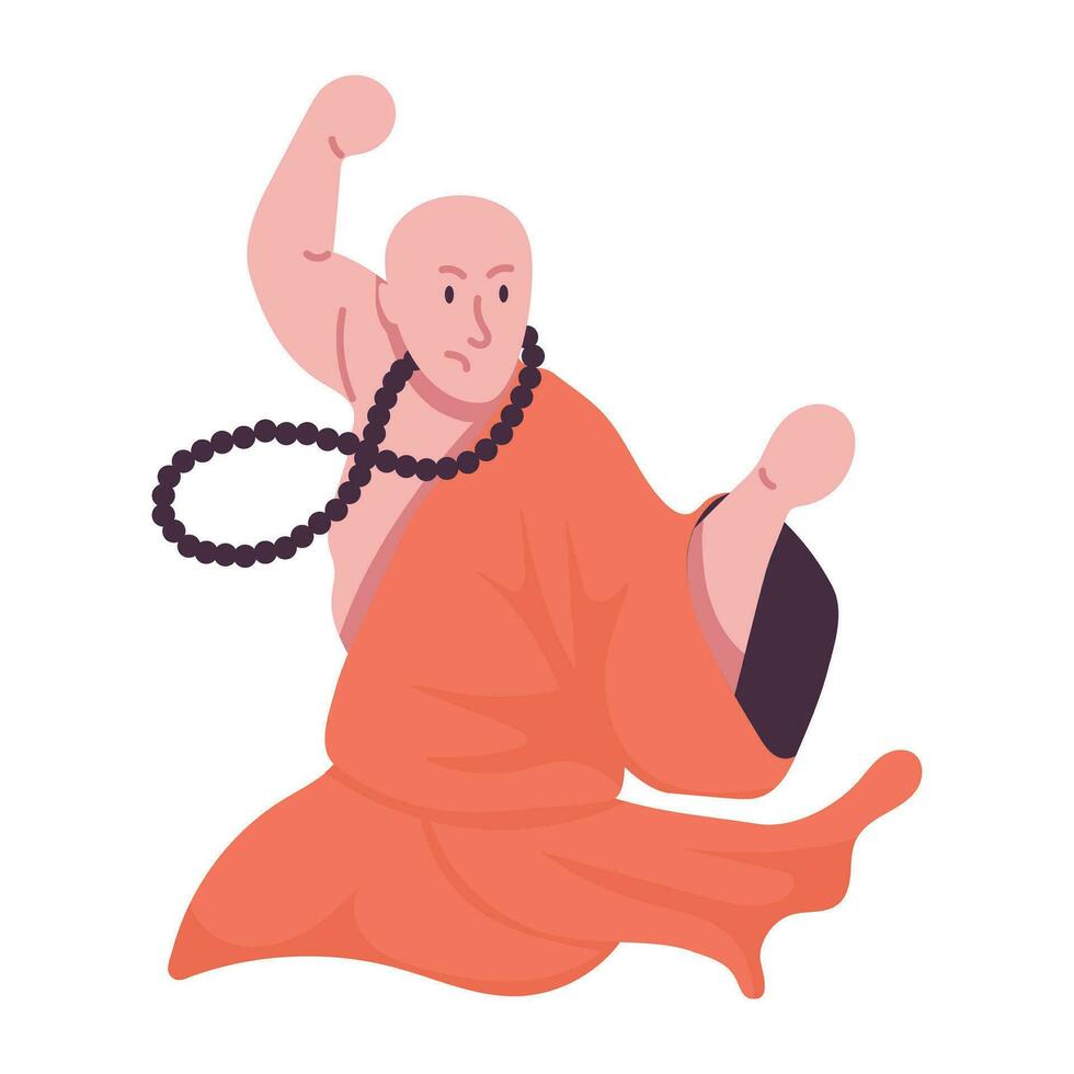 Trendy Wushu Pose vector