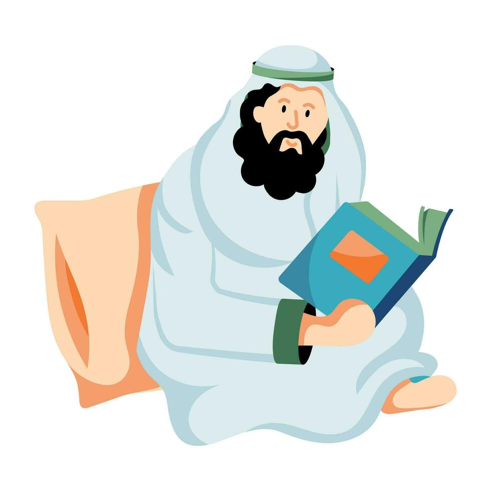 Trendy Reading Quran vector