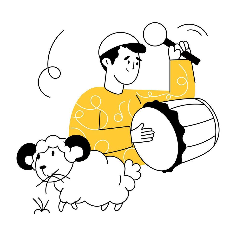 Trendy Drum Beater vector