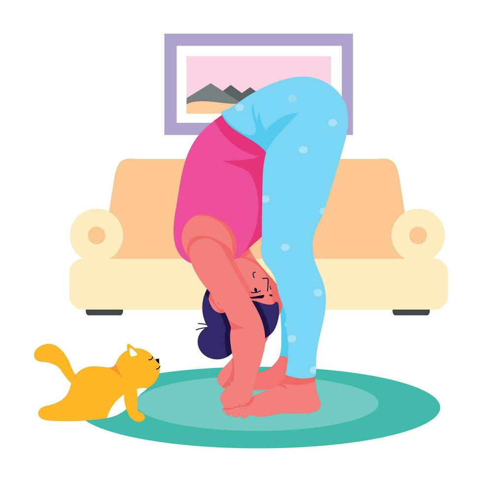 Trendy Toe Pose vector