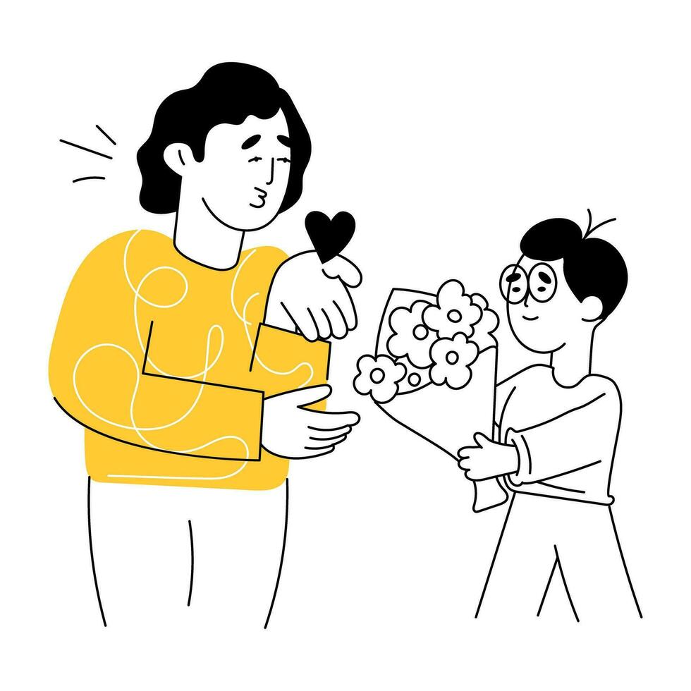 Trendy Giving Flowers vector