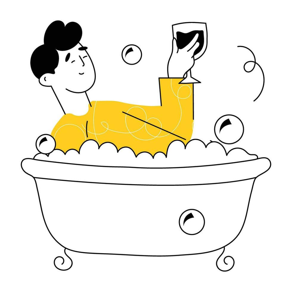 Trendy Bath Relaxing vector