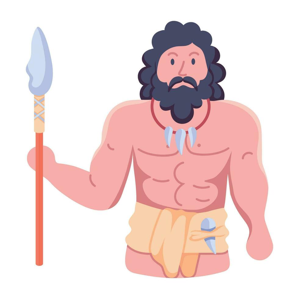 Trendy Cave Hunter vector