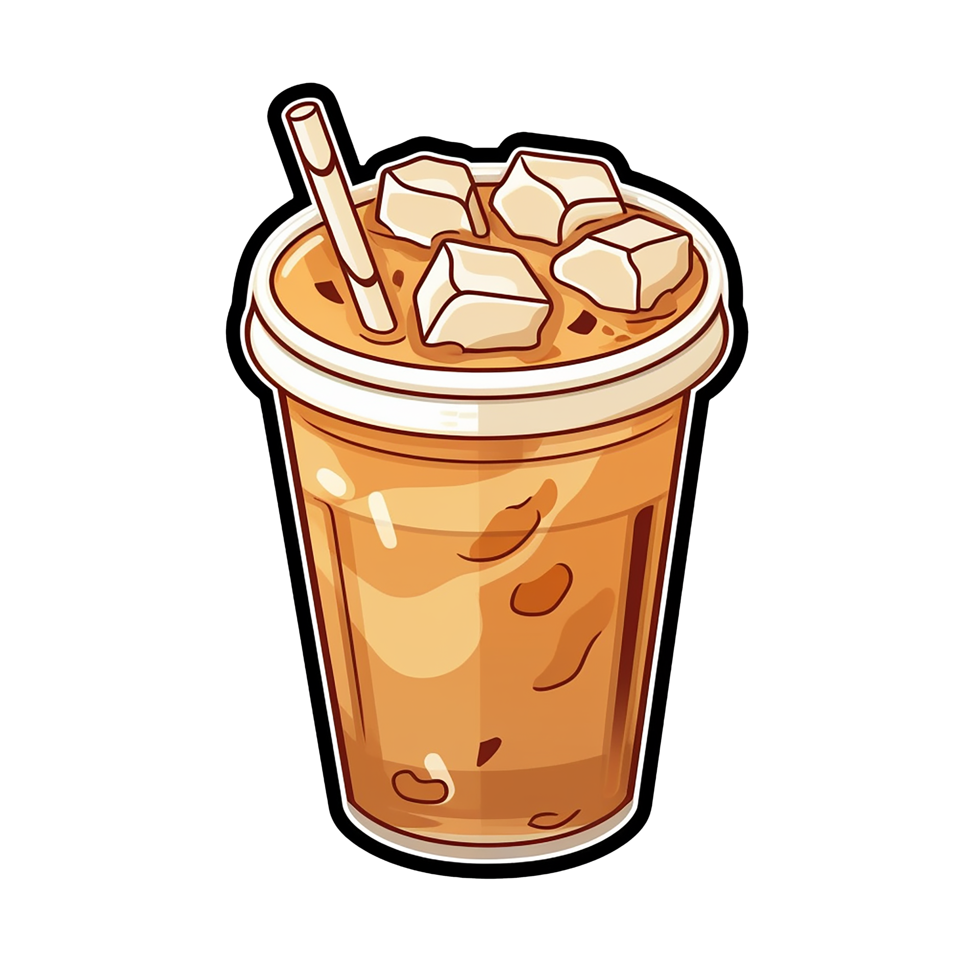 Cup Of Coffee With Ice Cartoon Isolate Transparent Background cup-of-coffee-with-ice-cartoon-isolate-transparent-background
