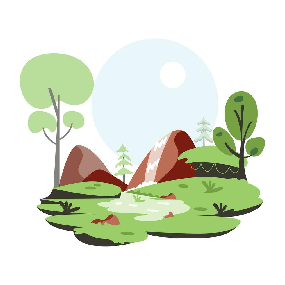 Trendy Forest River vector