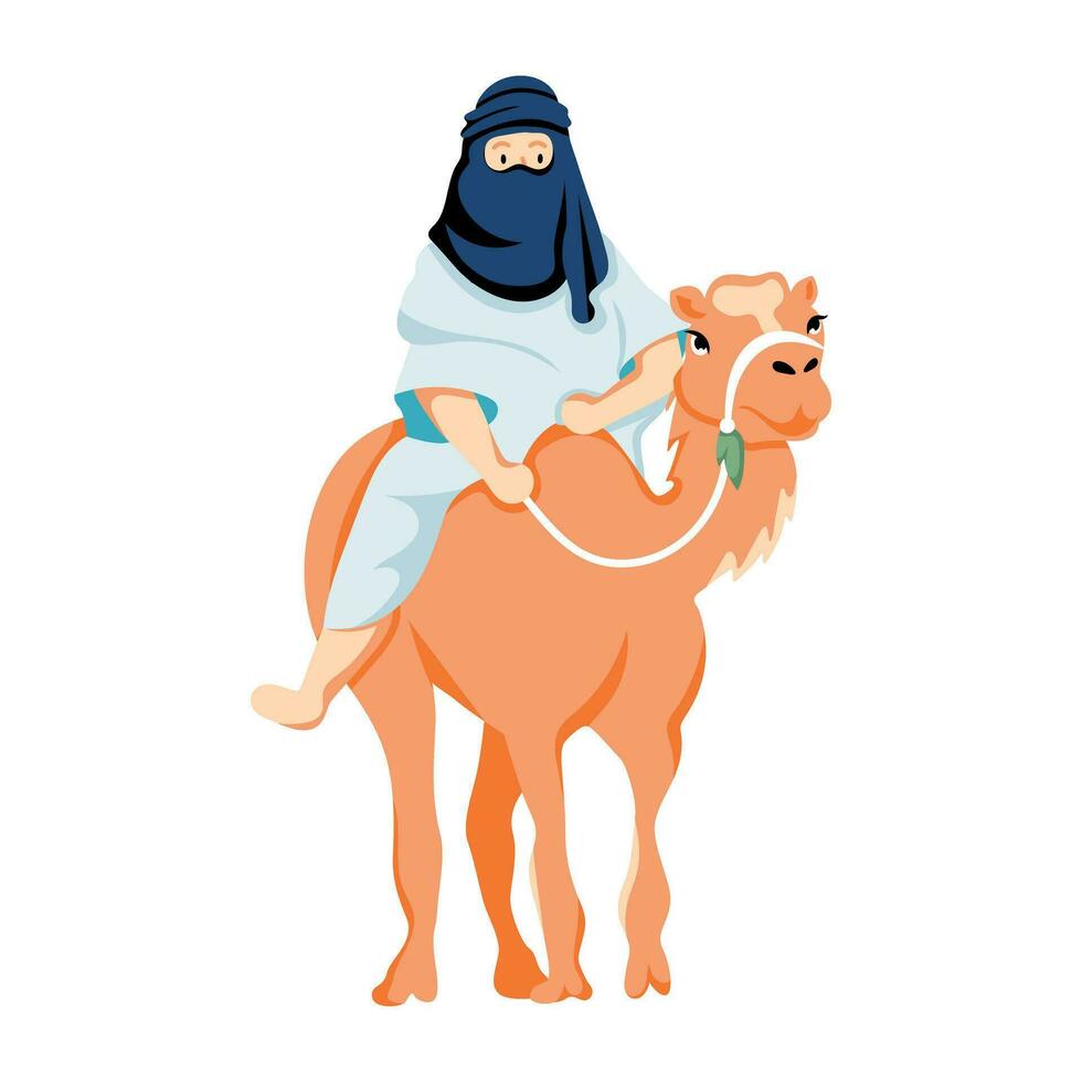 Trendy Camel Riding vector