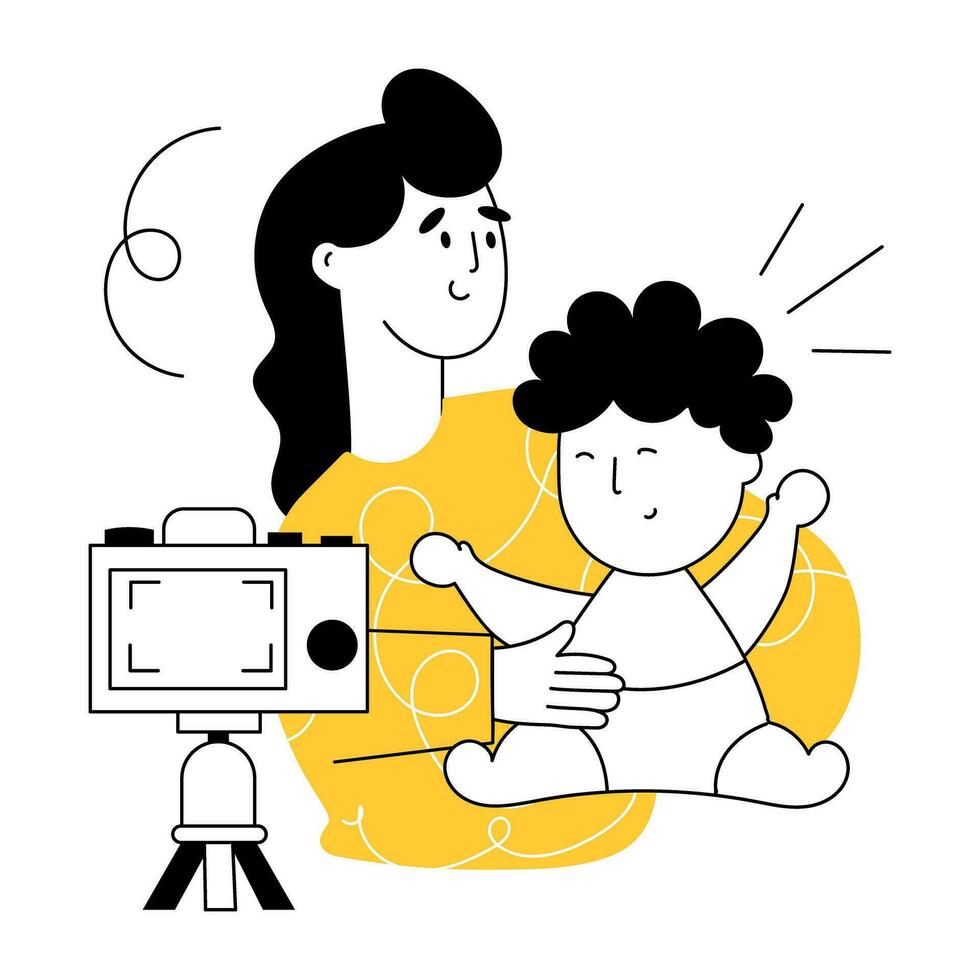 Trendy Mother Photography vector