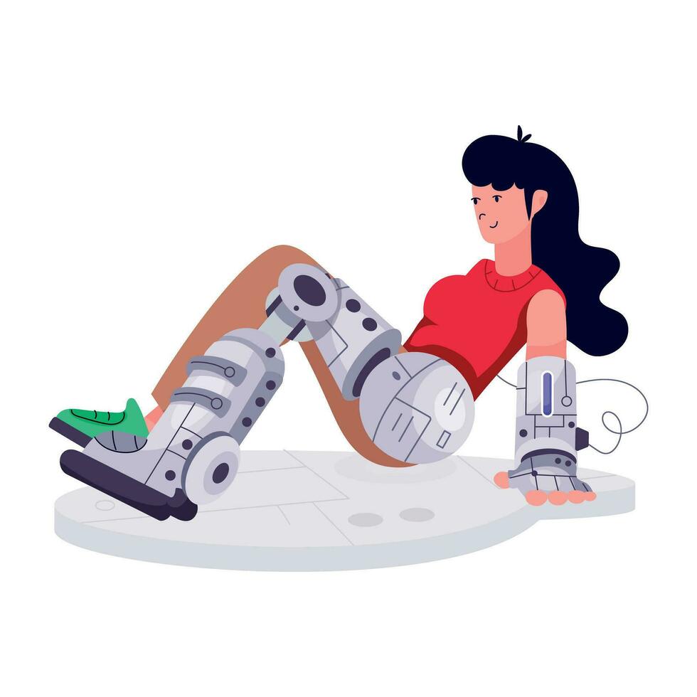 Trendy Woman Robot vector