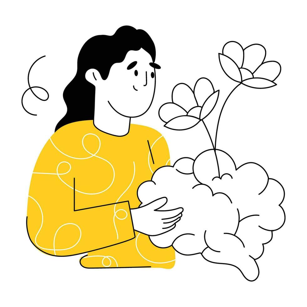 Trendy Mental Peace vector
