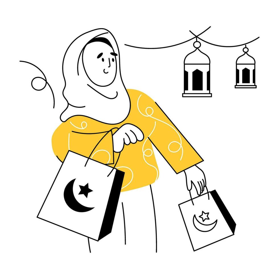 Trendy Eid Shopping vector