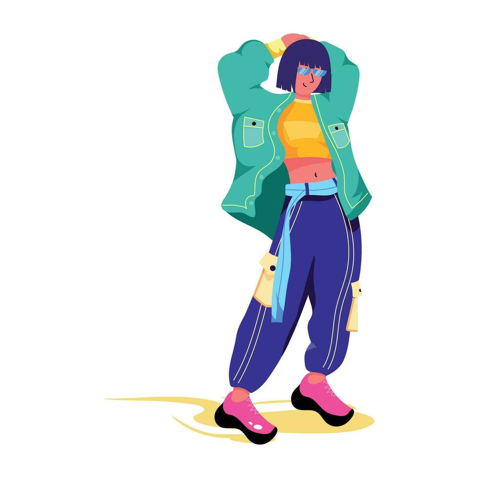 señora con estilo de moda vector