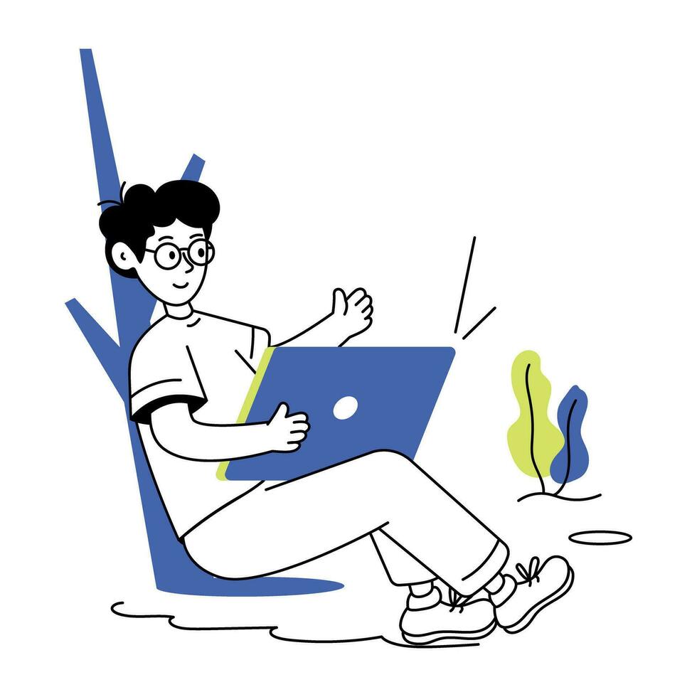 Trendy Workplace Concepts vector