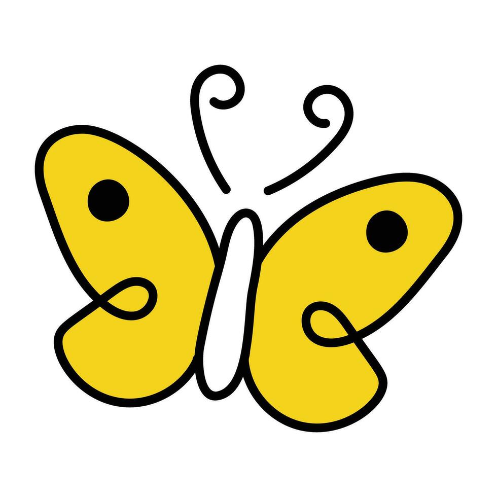Trendy Yellow Butterfly vector