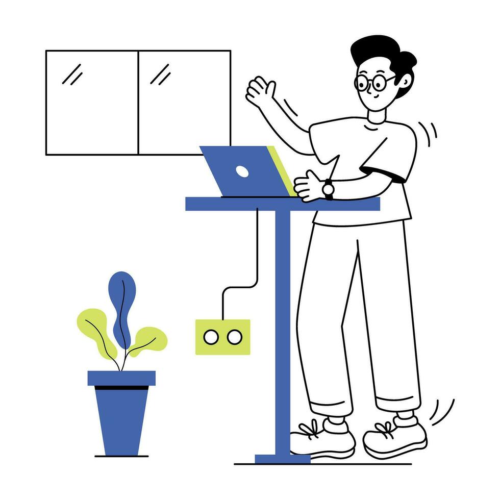 Trendy Workspace Concepts vector