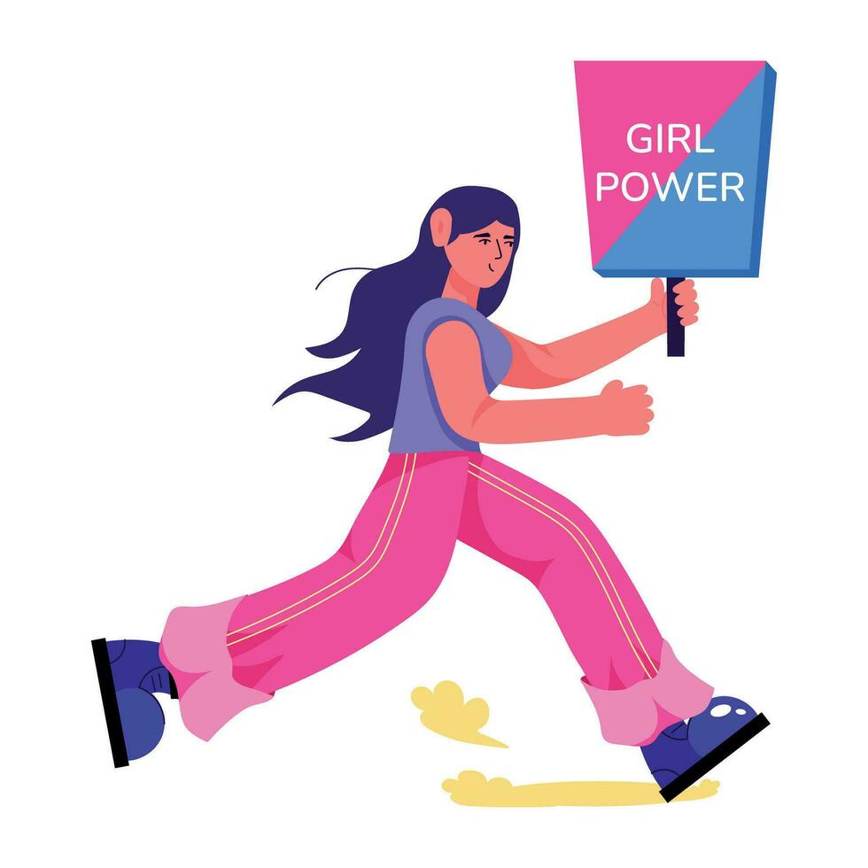 Trendy Woman Power vector