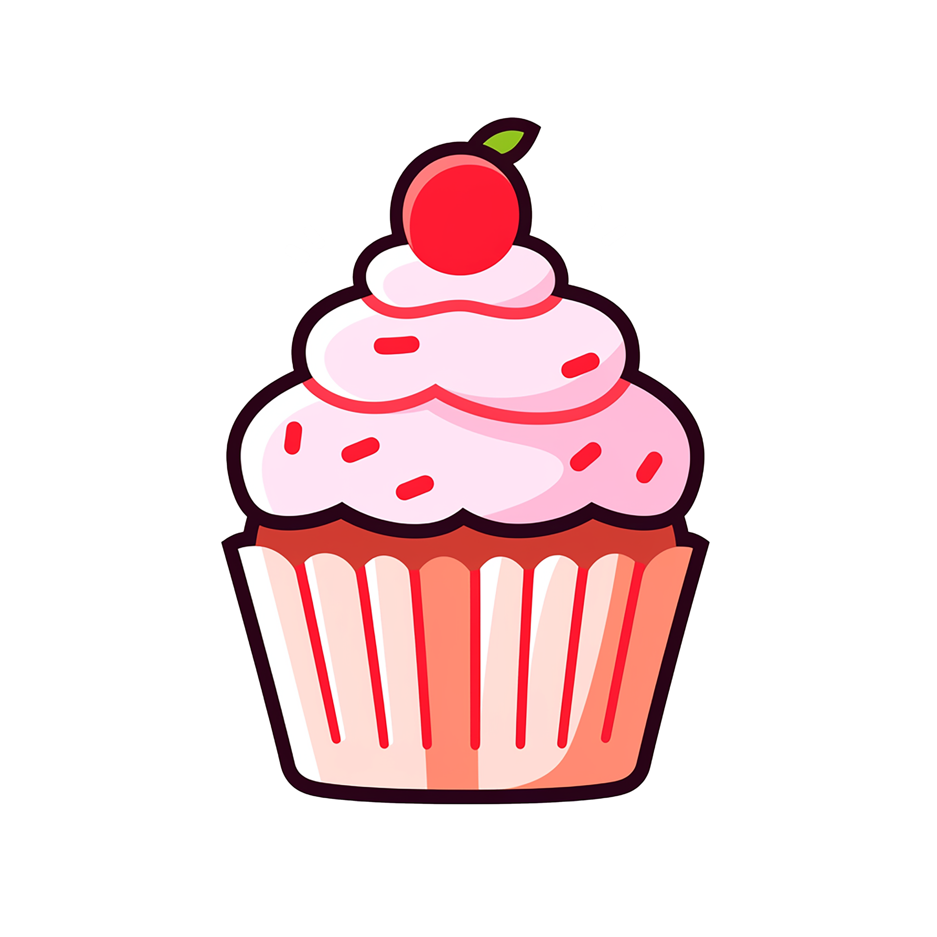 cupcake cute cartoon isolated on transparent background, ai generated ...