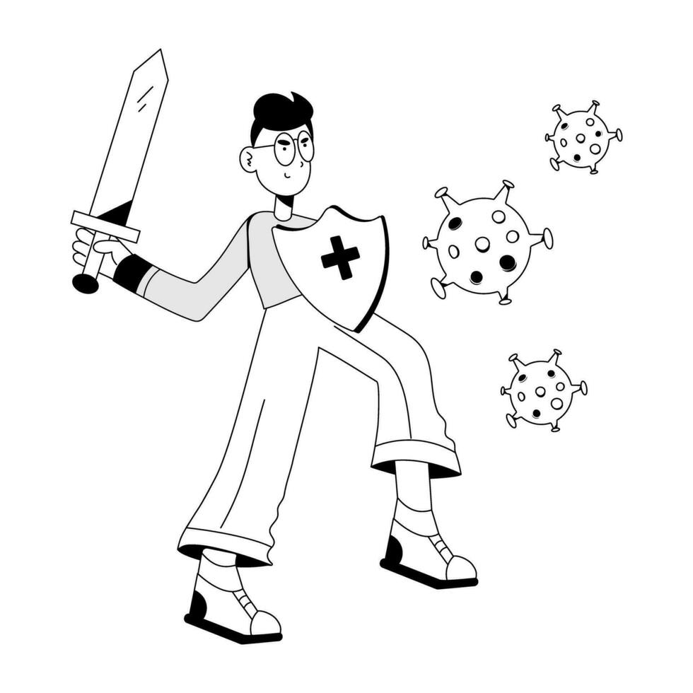 Trendy Immune Defense vector