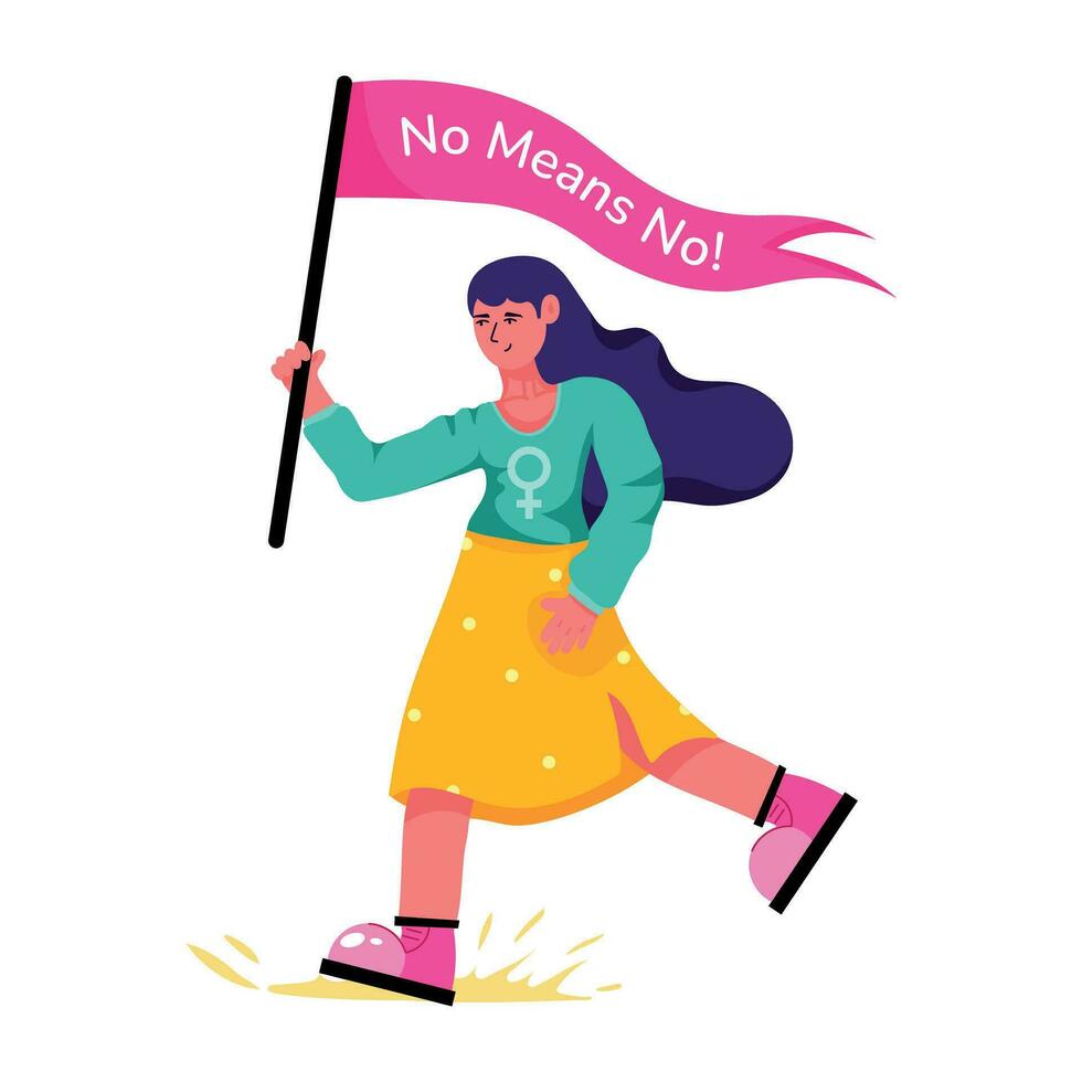 Trendy Activist Girl vector