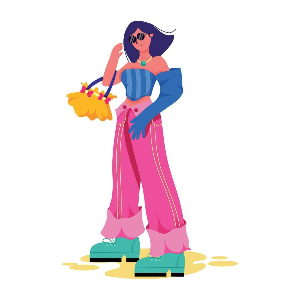 mujer con estilo de moda vector