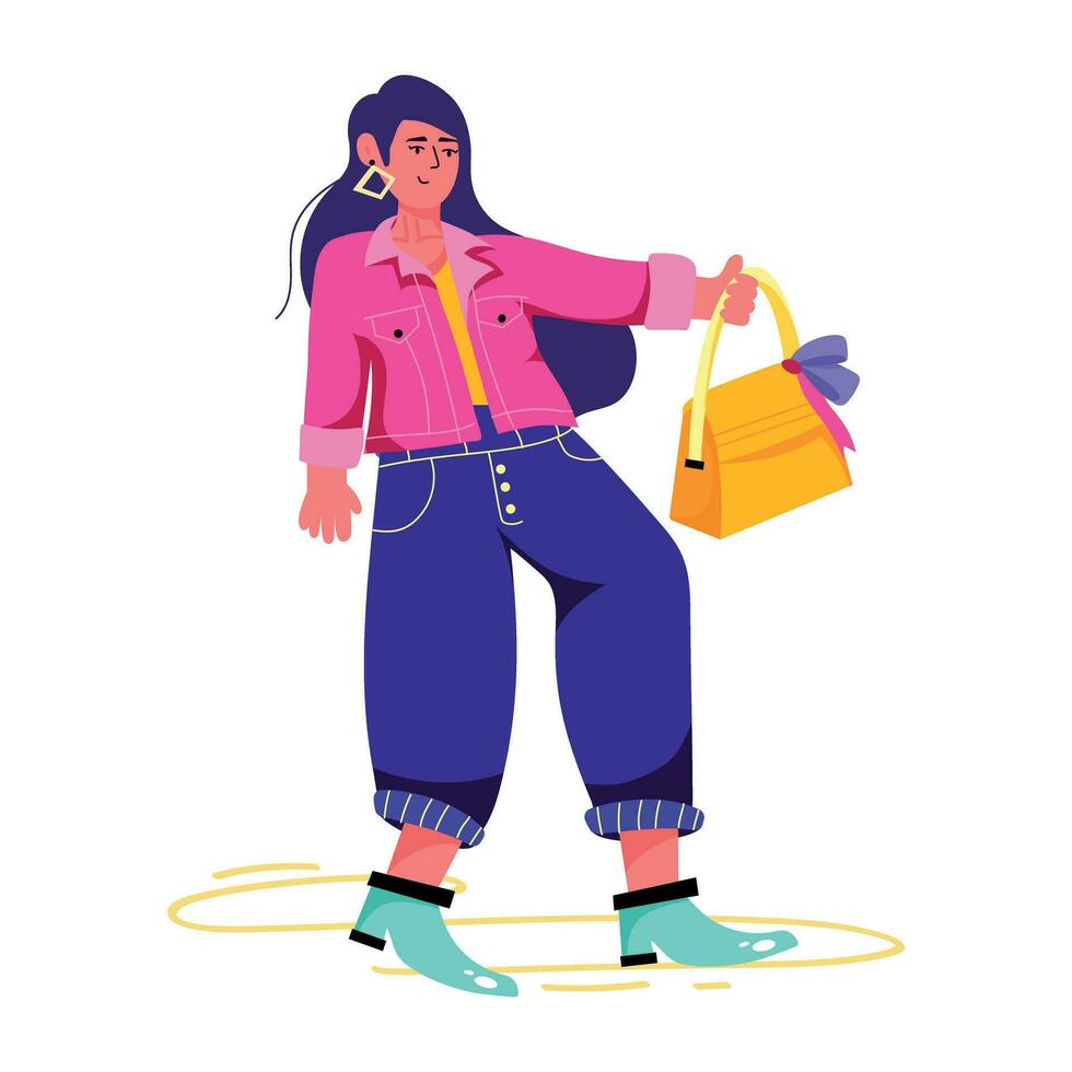 Trendy Fashion Girl vector