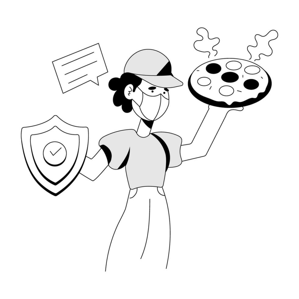 Trendy Secure Delivery vector