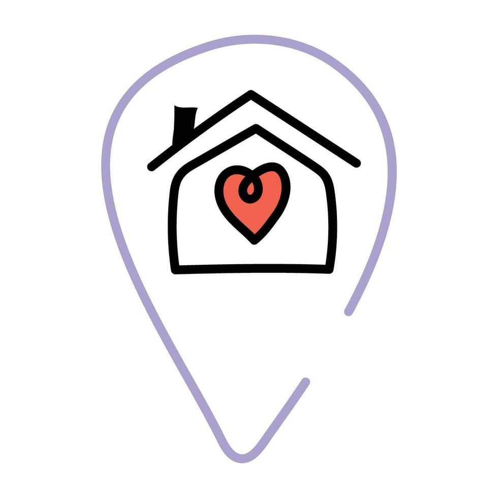 Trendy Home Location vector