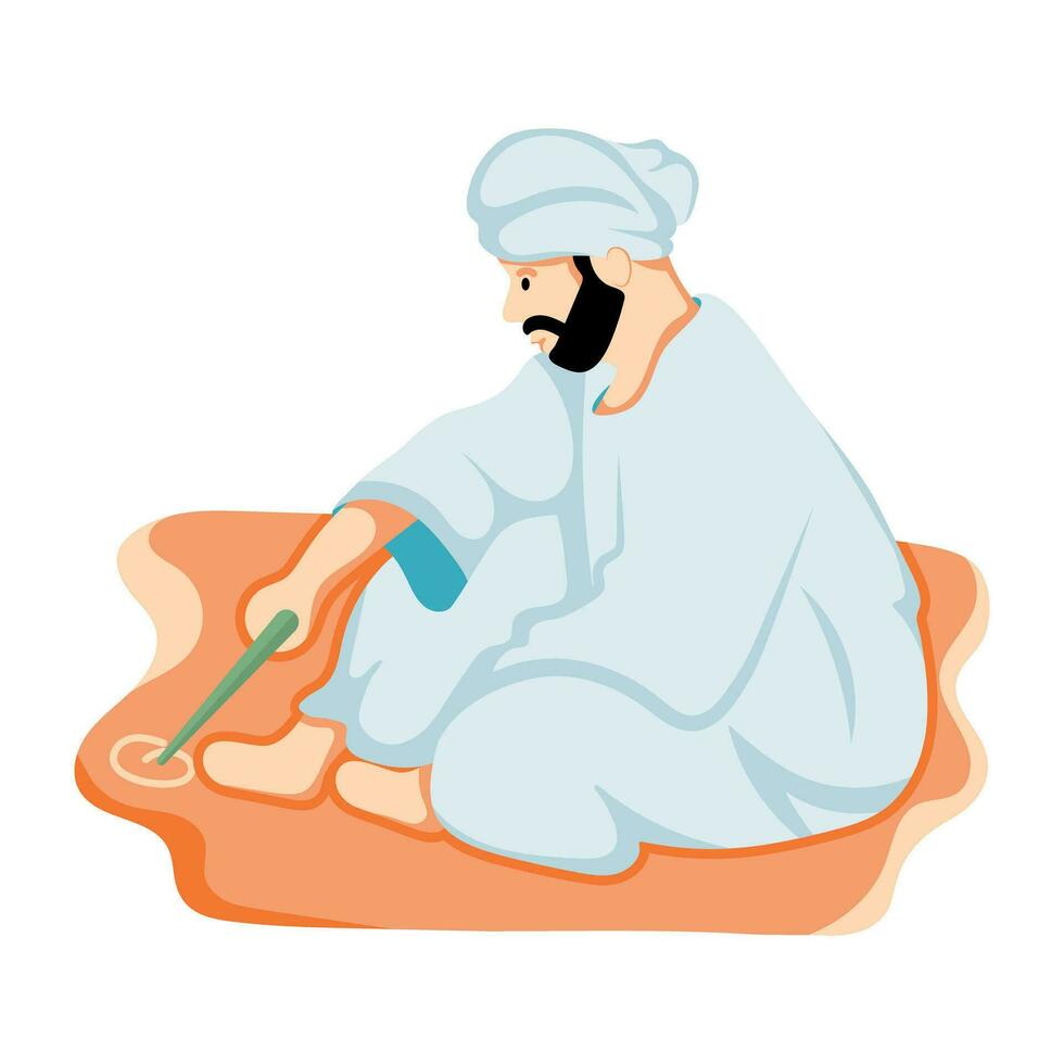 Trendy Sitting Man vector