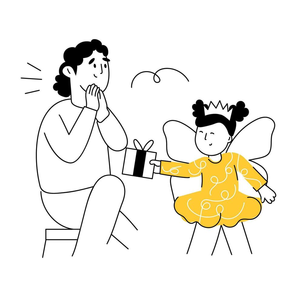 Trendy Mother Surprise vector