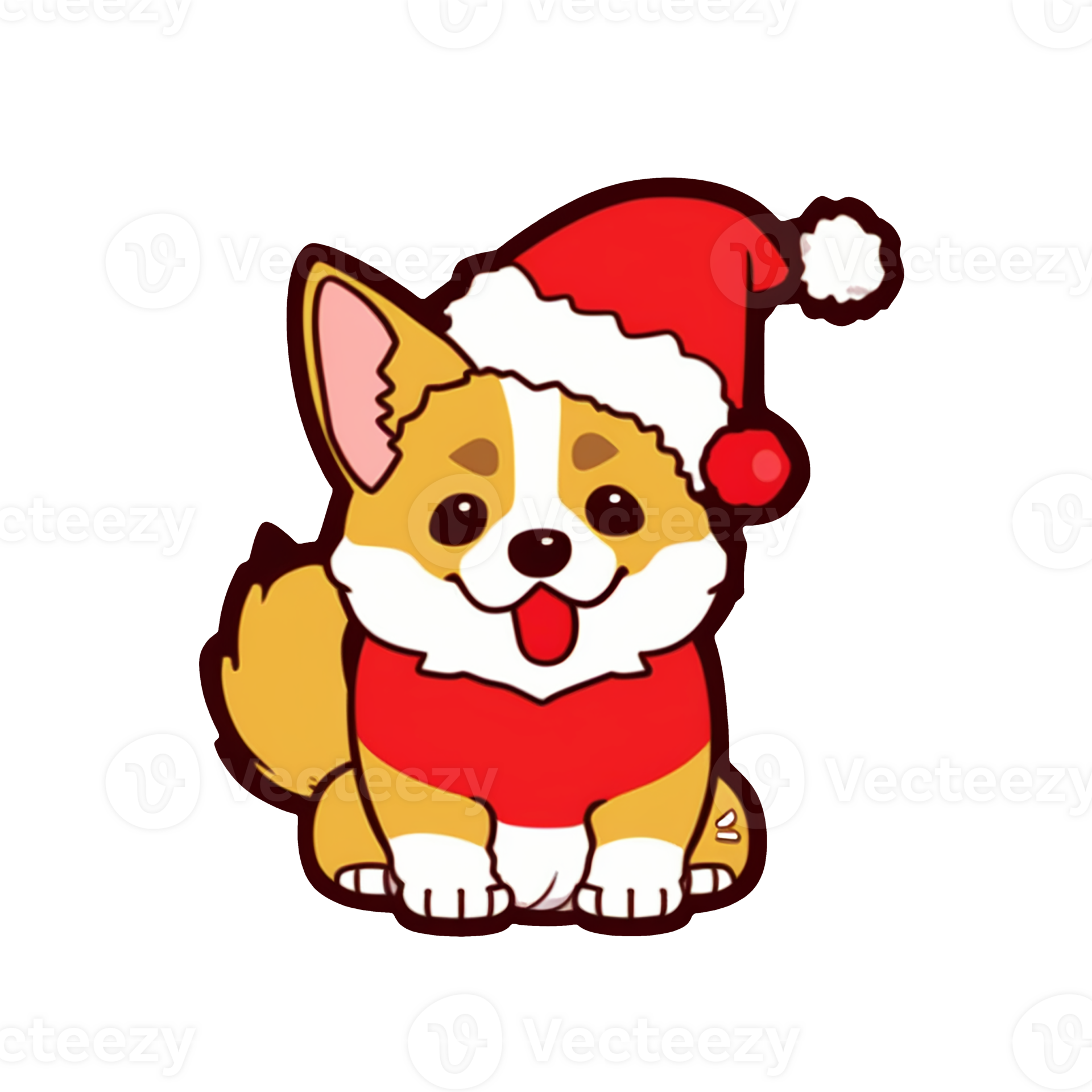 Cute cartoon corgi isolated on transparent background, ai generated ...