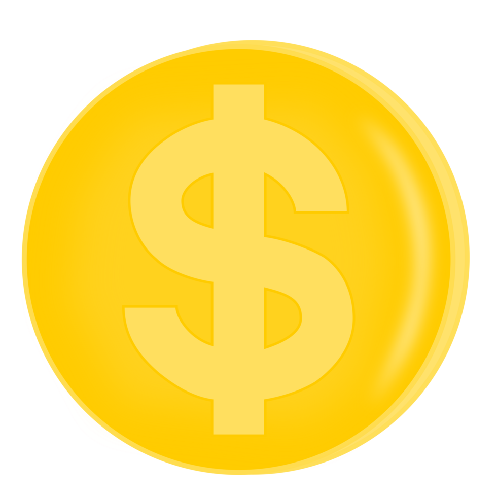 Dollar Gold Münze. Geld png Illustration.