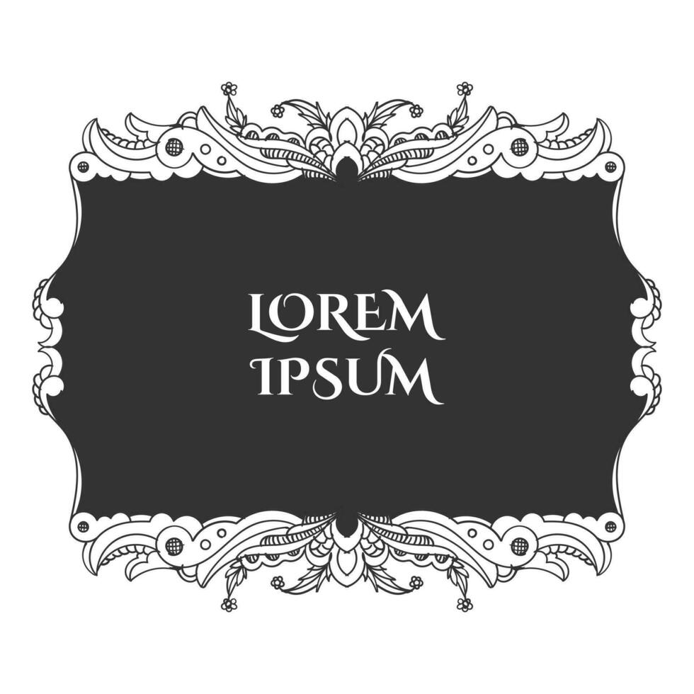 Hand drawn Abstrack doodle art frame. - Vector. vector