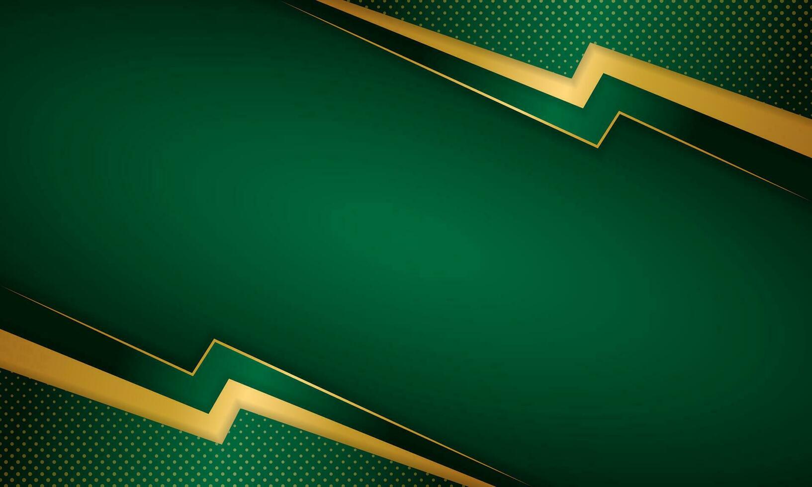 Luxurious green combine with golden lines. - Vector. vector