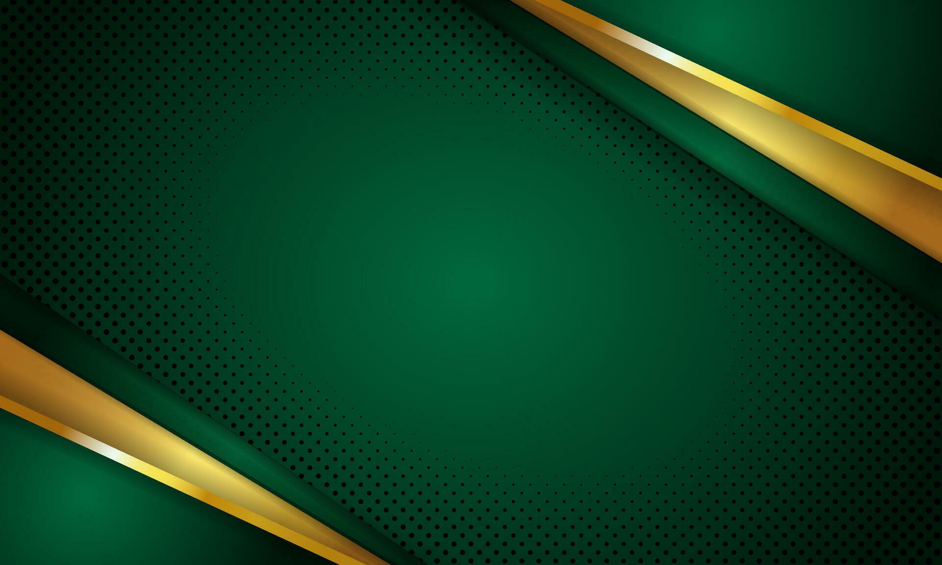 Luxurious green combine with golden lines. - Vector. 24823161 Vector