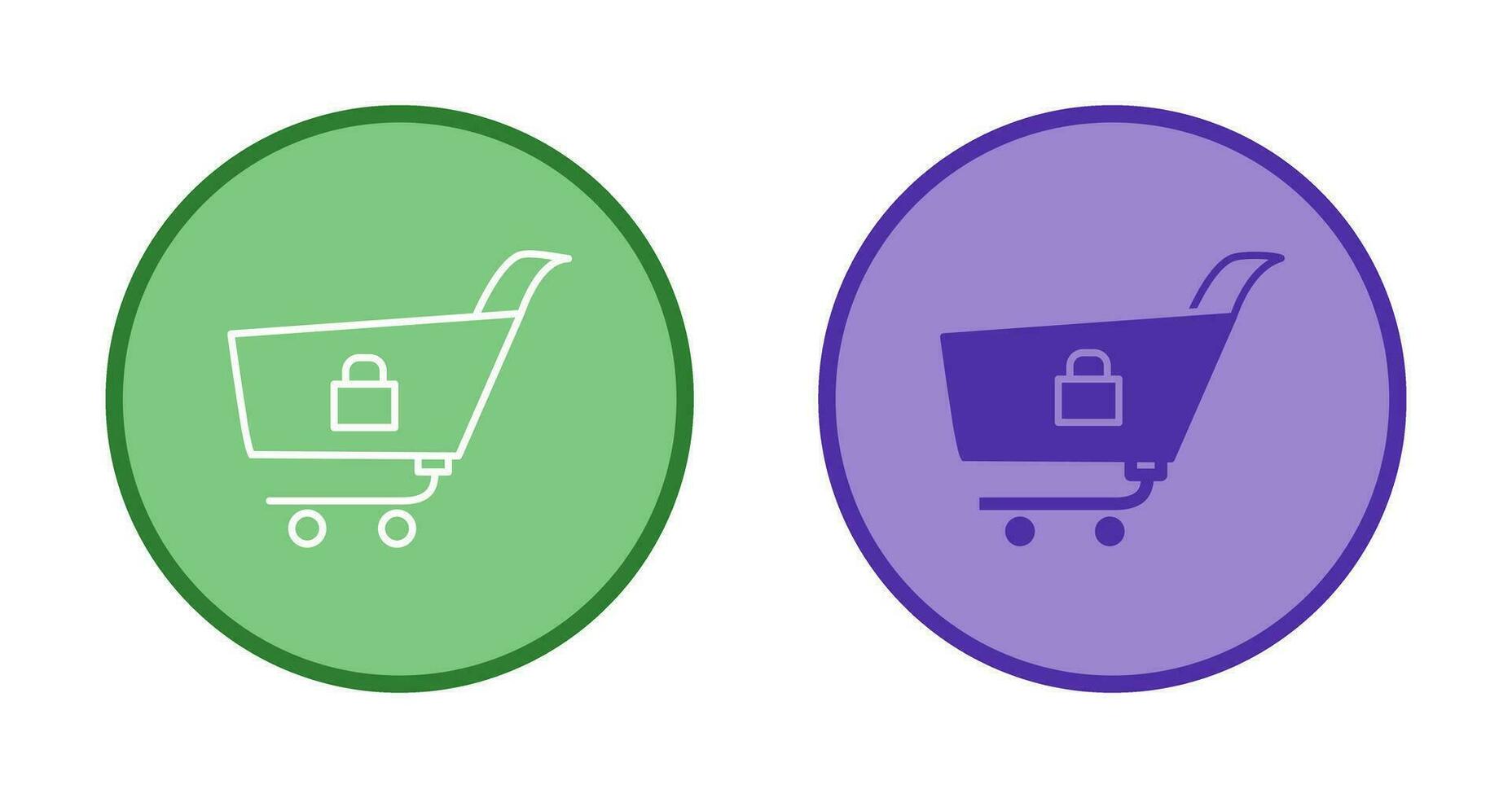 Unique Locked Cart Vector Icon