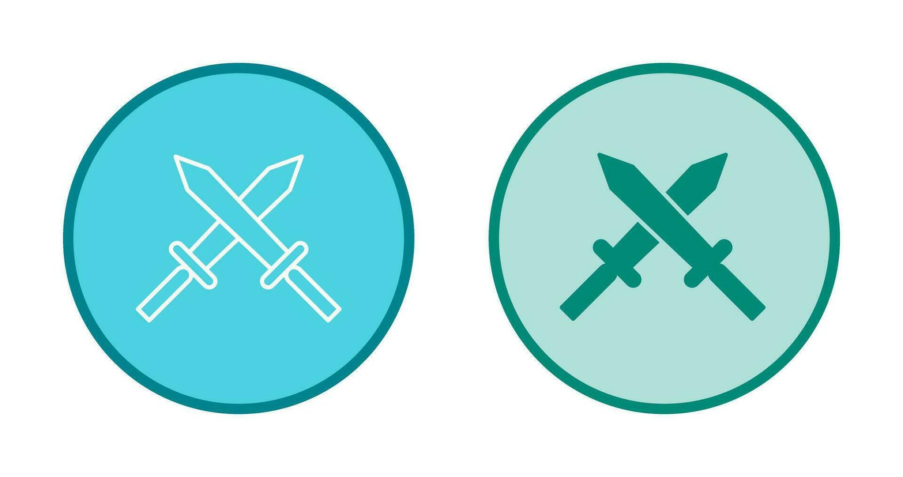 Unique Two Swords Vector Icon