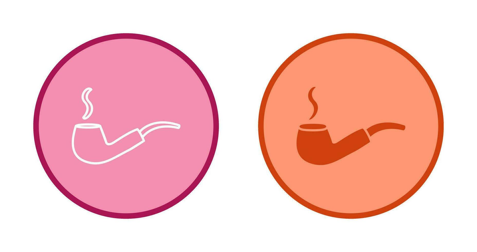 Unique Lit Smoking Pipe Vector Icon