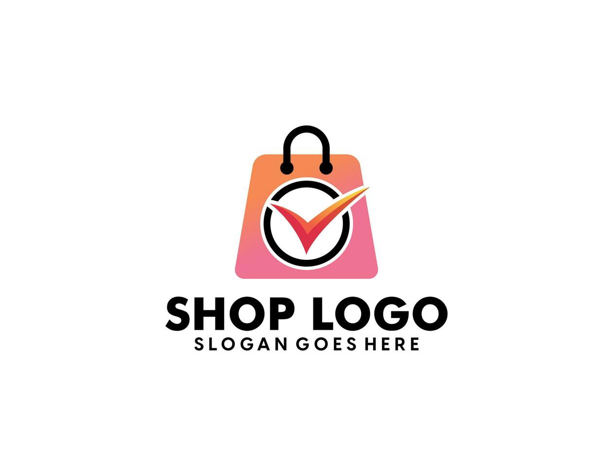 diseño de logotipo de comercio electrónico abstracto moderno creativo, plantilla de diseño de logotipo de bolsa de compras en línea degradado colorido vector