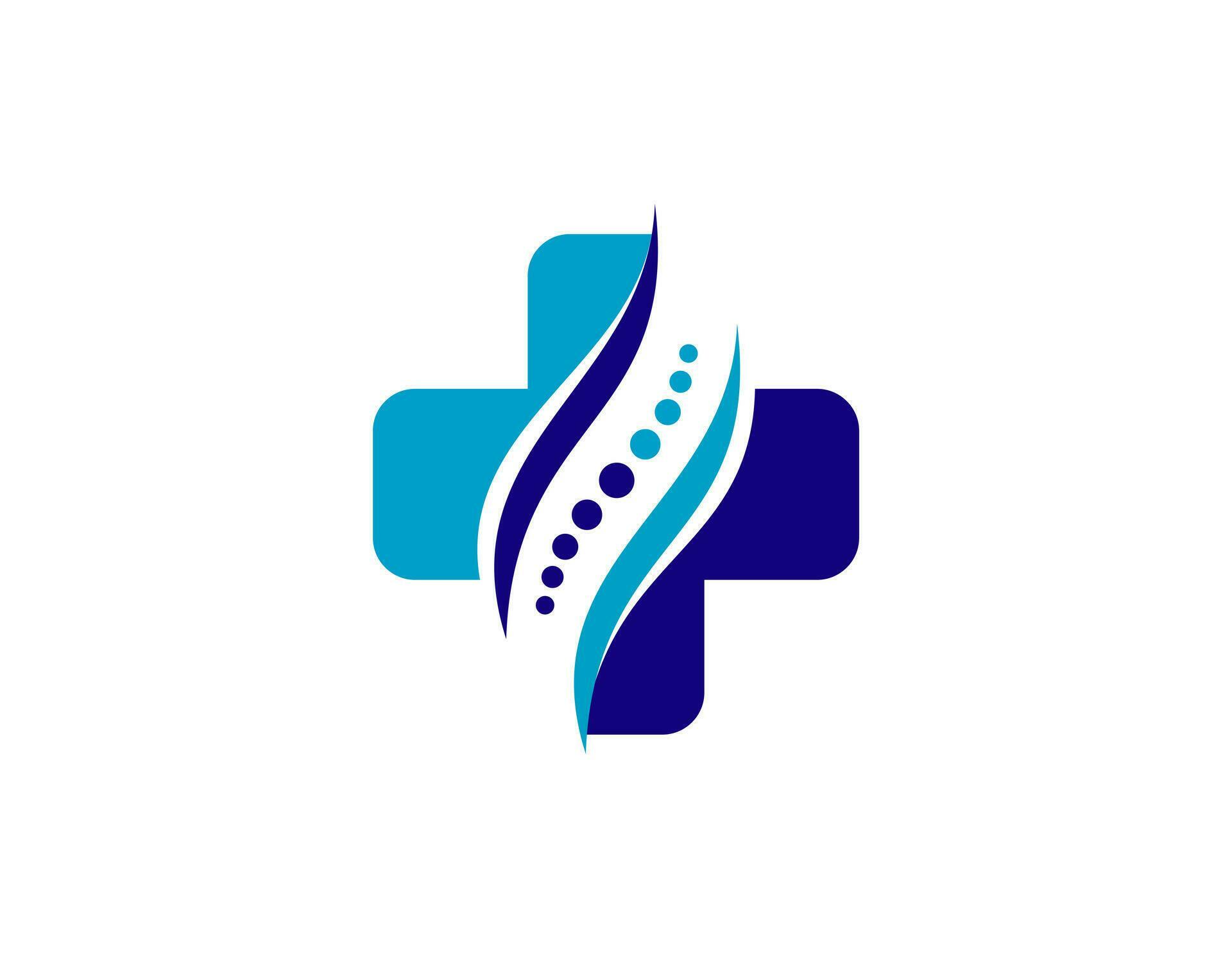 farmacia logo medicina verde cruzar resumen diseño vector modelo. eco