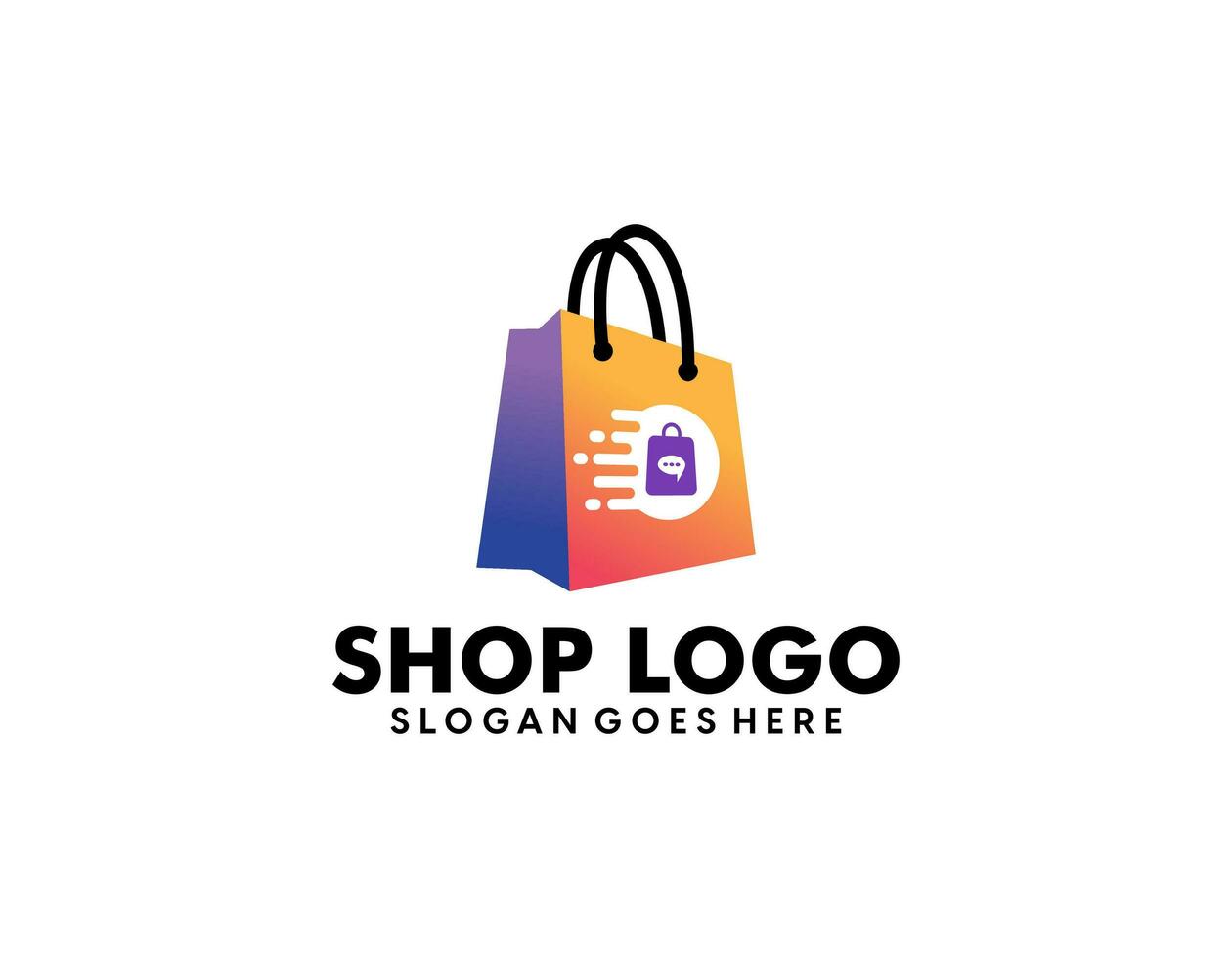 Online Shop Logo designs Template. Illustration vector graphic of pointer arrow and shop bag combination logo design concept. Perfect for Ecommerce,sale, discount or store web element. Company emblem