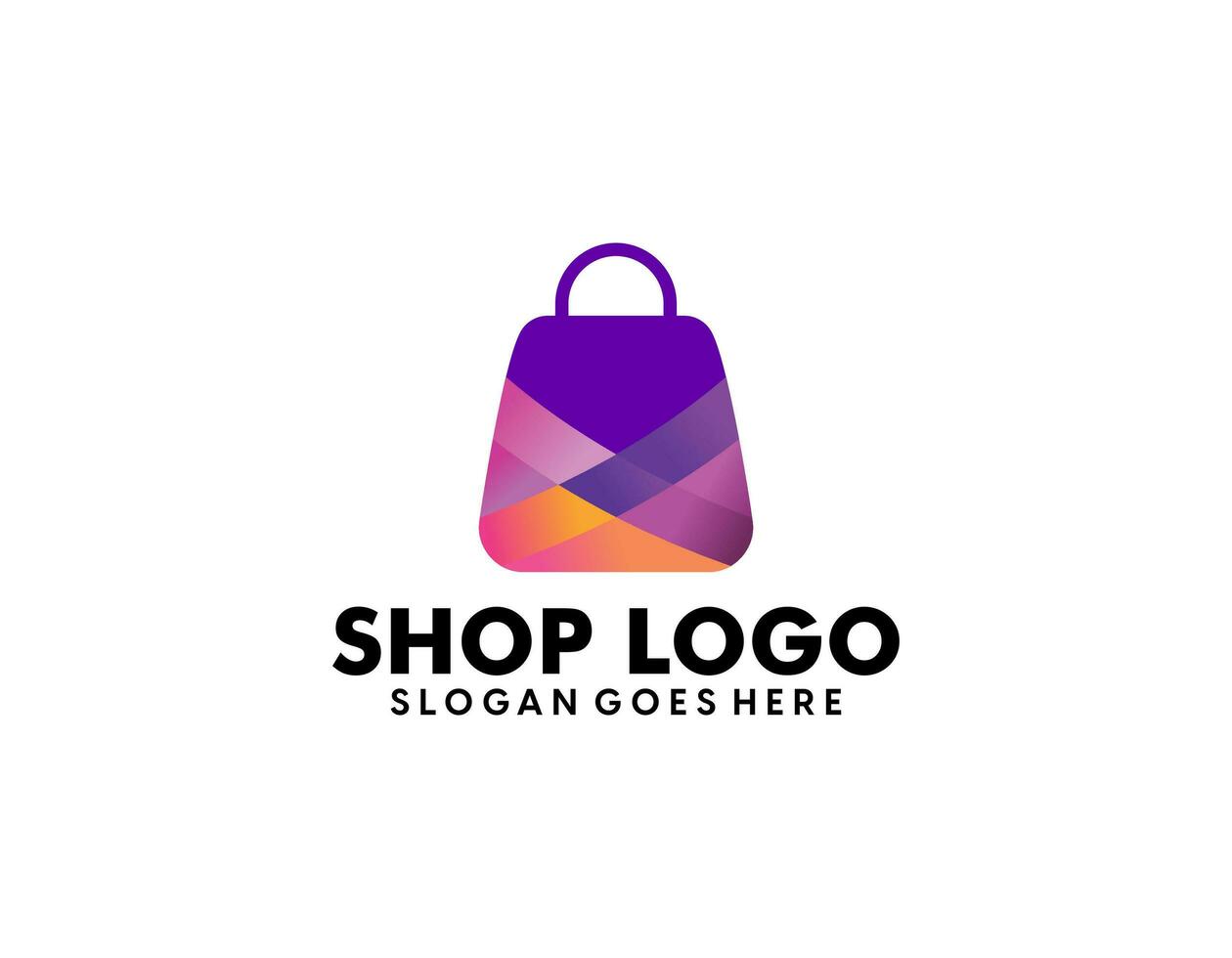 Creative modern abstract eCommerce logo design, colorful gradient online shopping bag logo design template vector
