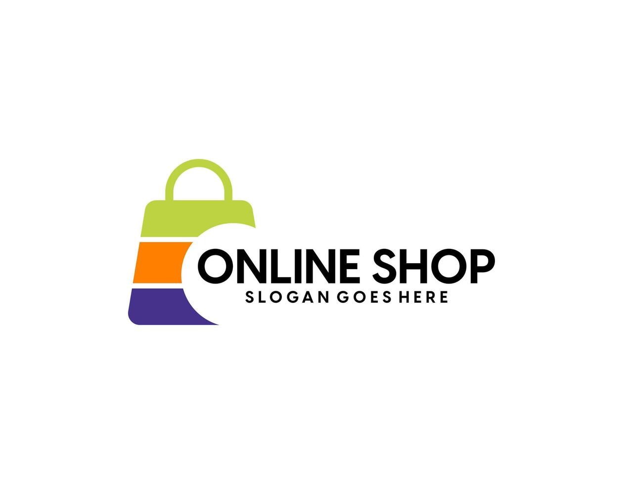 E commerce logo design vector. Online shop logo design idea vector