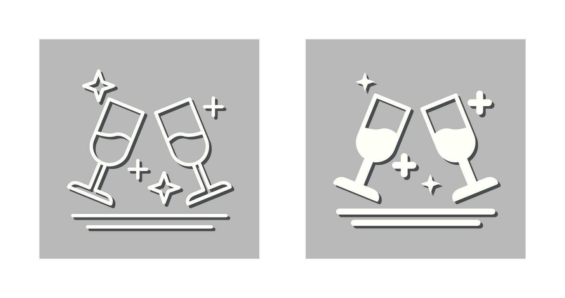 Two Glasses Romantic Vector Icon