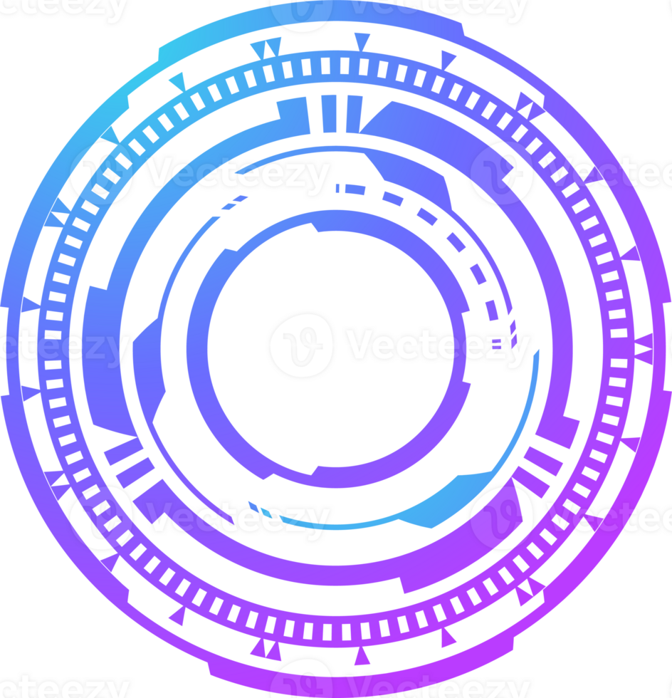 hud trogen element. abstrakt optisk neon syfte. cirkel geometrisk form för virtuell gränssnitt och spel. kamera sökare för prickskytt vapen png