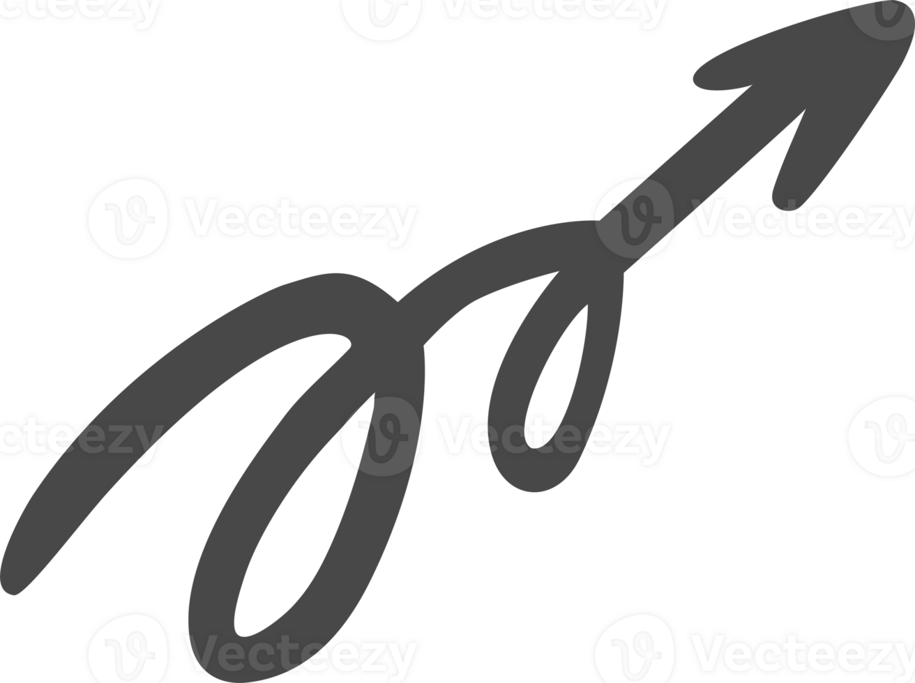 garabatear flecha. mano ahogar líneas y curva garabatos scetch de resumen puntero en diferente forma png