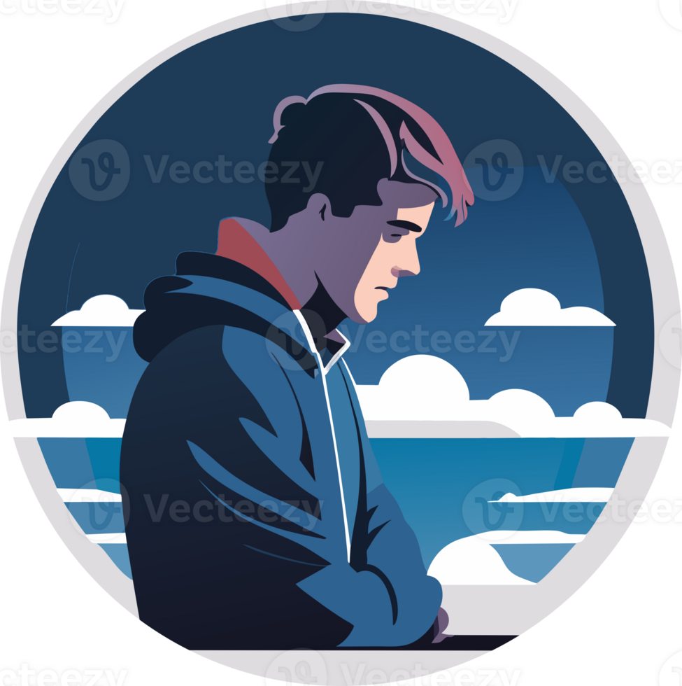 Man depressed person. png