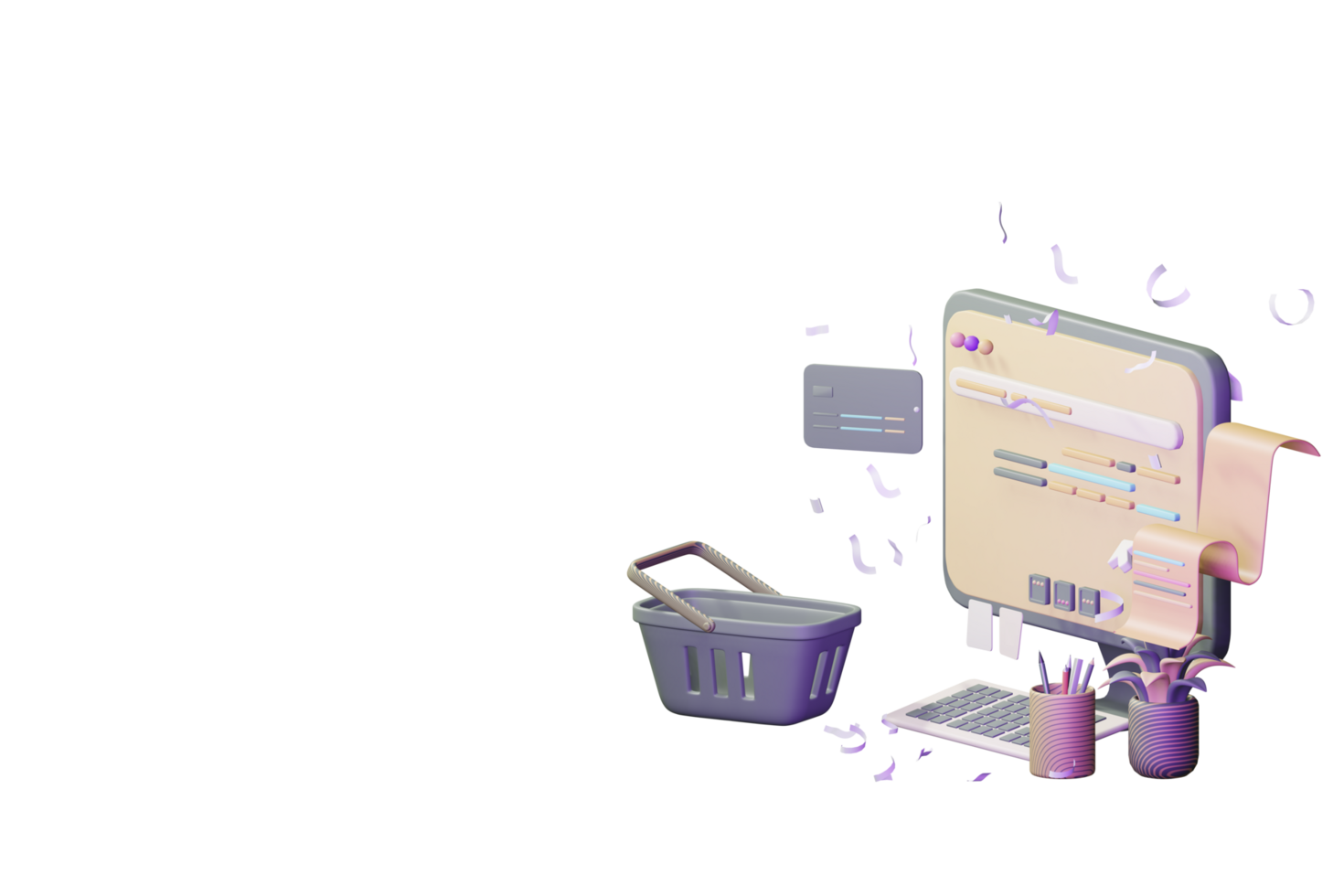 3d workdesk icon with laptop business online sale concept computer illustration png