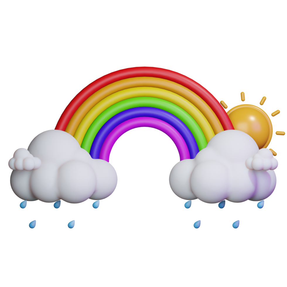 arco Iris clima 3d ícone png